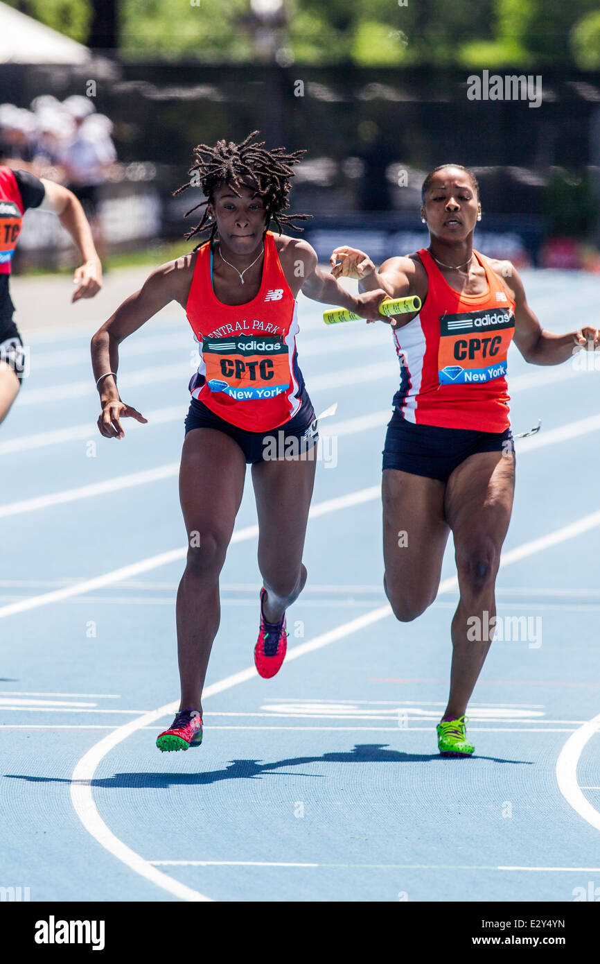 Metro 4X400M Damenstaffel beim 2014 Adidas Leichtathletik Grand Prix. Stockfoto