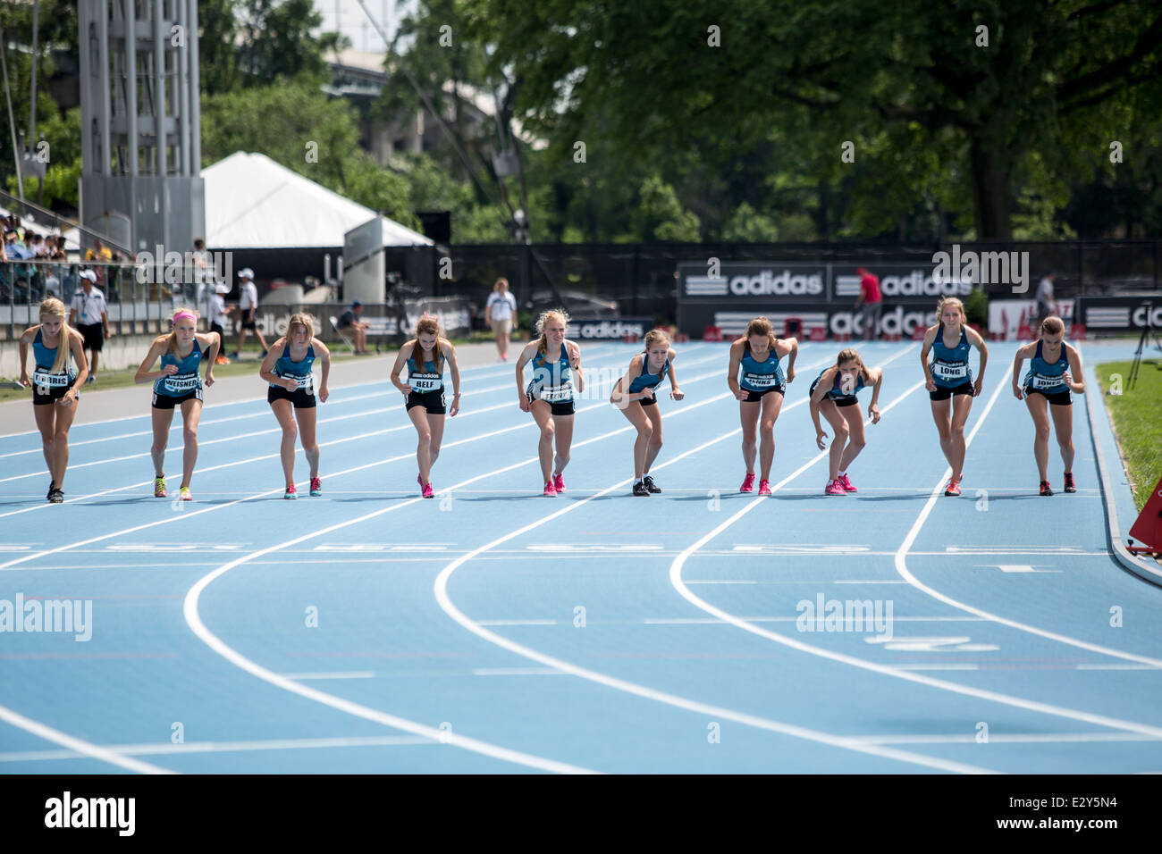 Adidas Mädchen Traum Meile beim 2014 Adidas Leichtathletik Grand Prix. Stockfoto