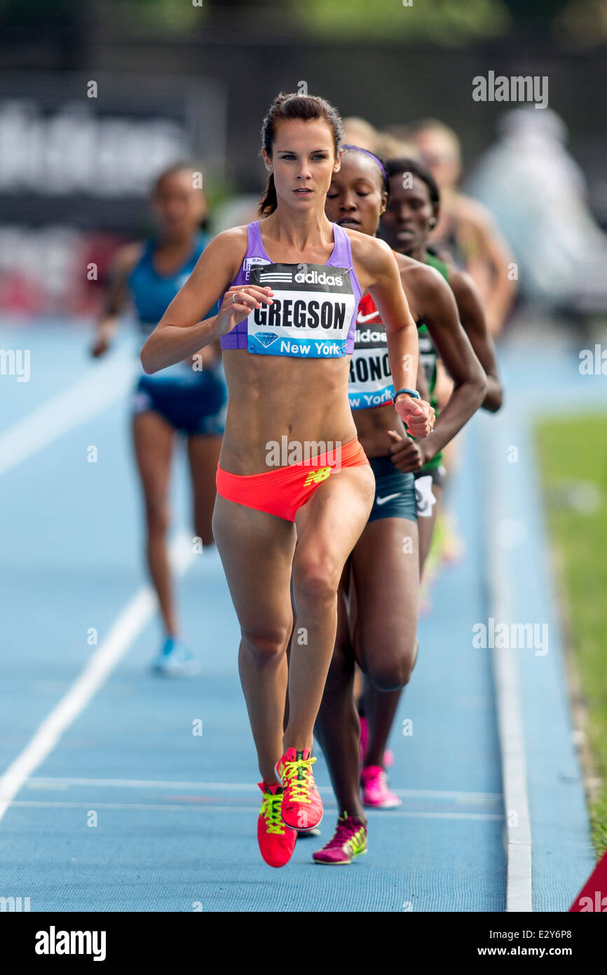 Heidi Gregson (AUS) im Wettbewerb mit den Frauen 3000 m bei den 2014, Adidas Track &amp; Field-Grand-Prix. Stockfoto