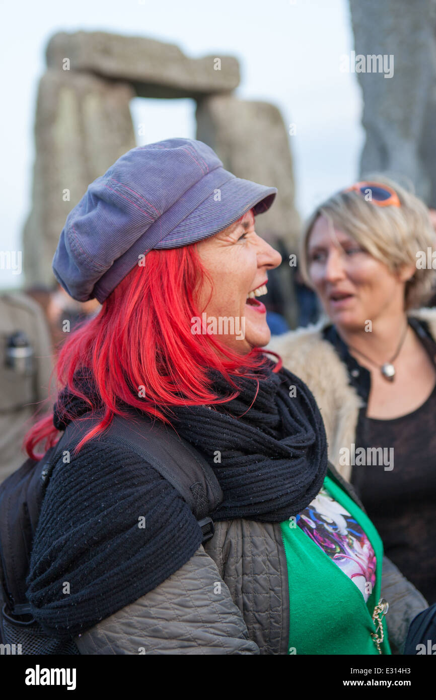 Sommer-Sonnenwende, in Stonehenge, Wiltshire, England. Stockfoto
