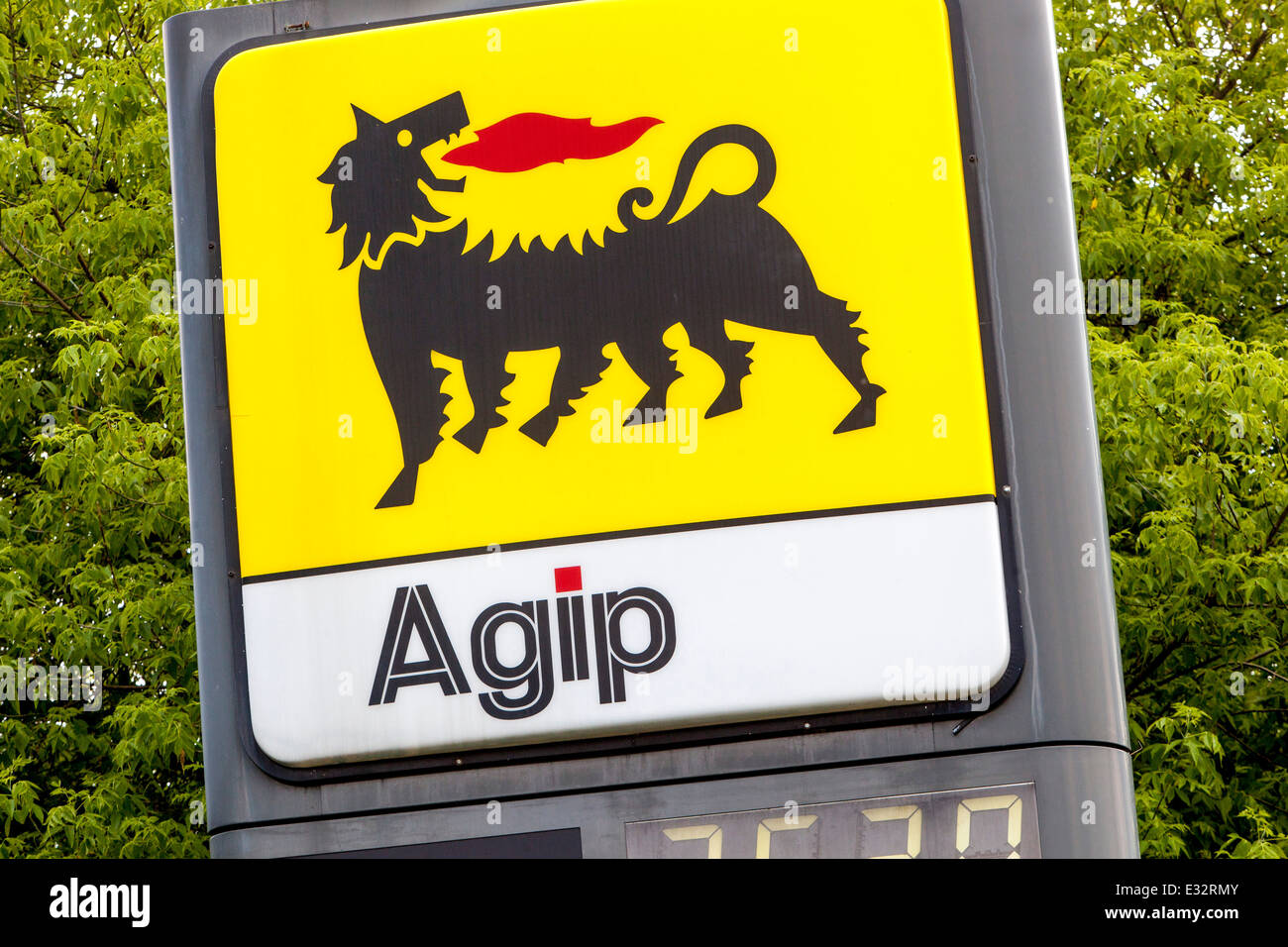 Agip-Logo-Schild Stockfoto