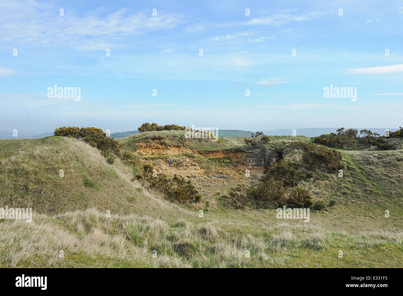 Cleeve Common, dem höchsten Punkt in den Cotswolds liegt auf Cleeve Hügel zwischen Cheltenham und Winchcombe Stockfoto