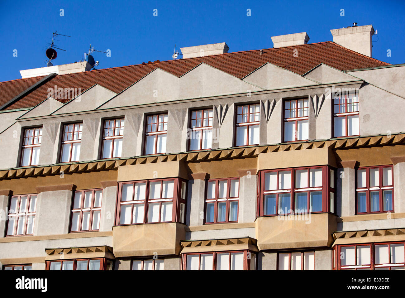 Prag Kubismus Stil, Genossenschaft (1921) von Otakar Novotny, Altstadt Prag, Tschechische Republik Wohnungen Europa Wohnhäuser Stockfoto