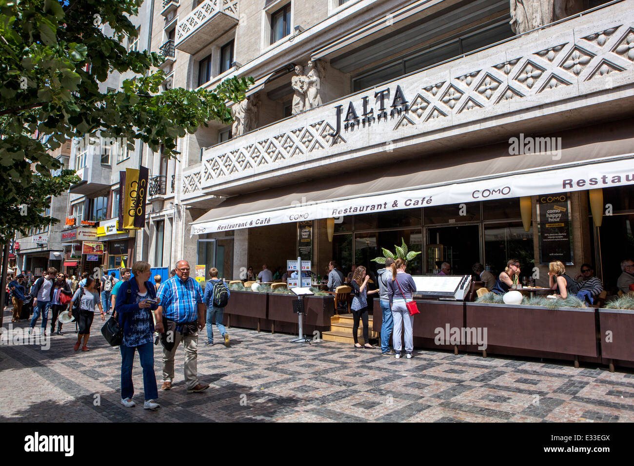 Hotel Jalta Exterieur, Wenzelsplatz Prag Tourismus Tschechische Republik Europa Stockfoto