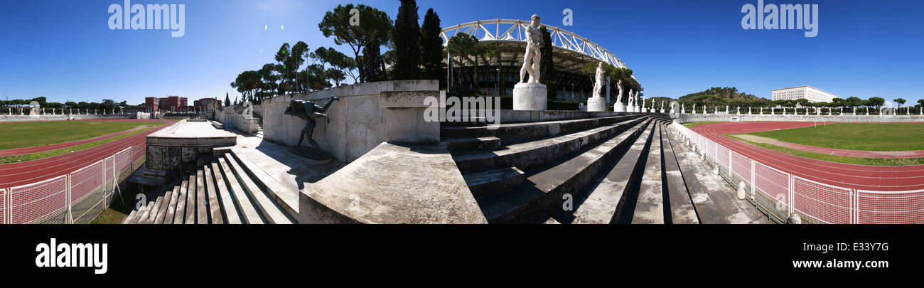 Panorama-Foto der Leichtathletik track "Lo Stadio dei Marmi" auf dem Italic-Forum in Rom Stockfoto