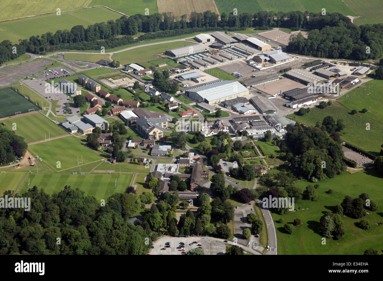 Luftaufnahme des Bishop Burton Agricultural College in East Yorkshire Stockfoto