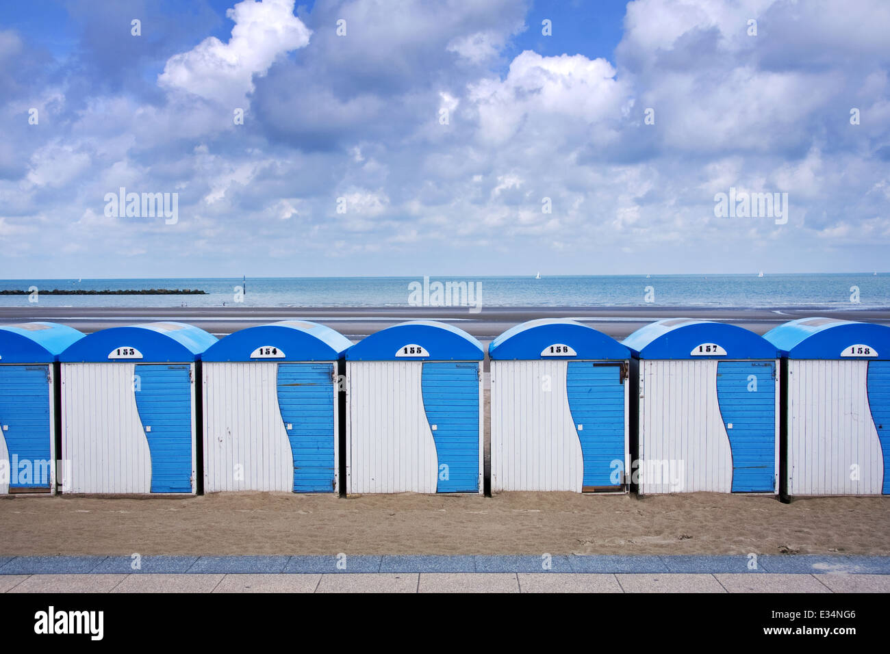 Dunkerque Malo Les Bains Strand Hütten Frankreich Stockfoto