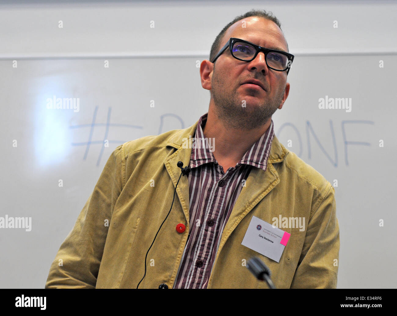 Edinburgh, UK-Juni-2014 - Science Fiction-Autor und Kolumnist Cory Doctorow anlässlich der Edinburgh Publishing Conference - Bildnachweis: John Gilbey/Alamy Live News Stockfoto