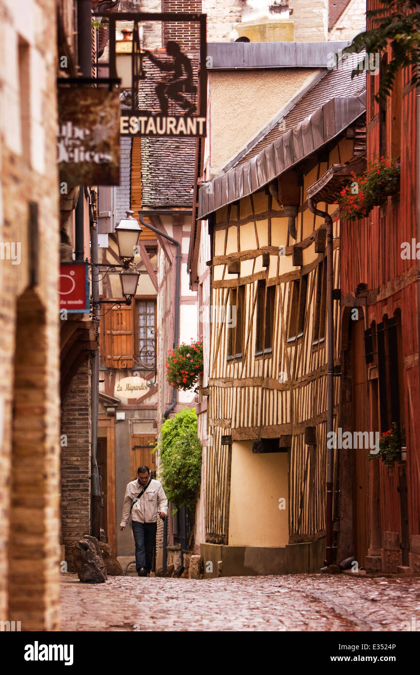 Rue Des Chats in Troyes, Frankreich Stockfoto