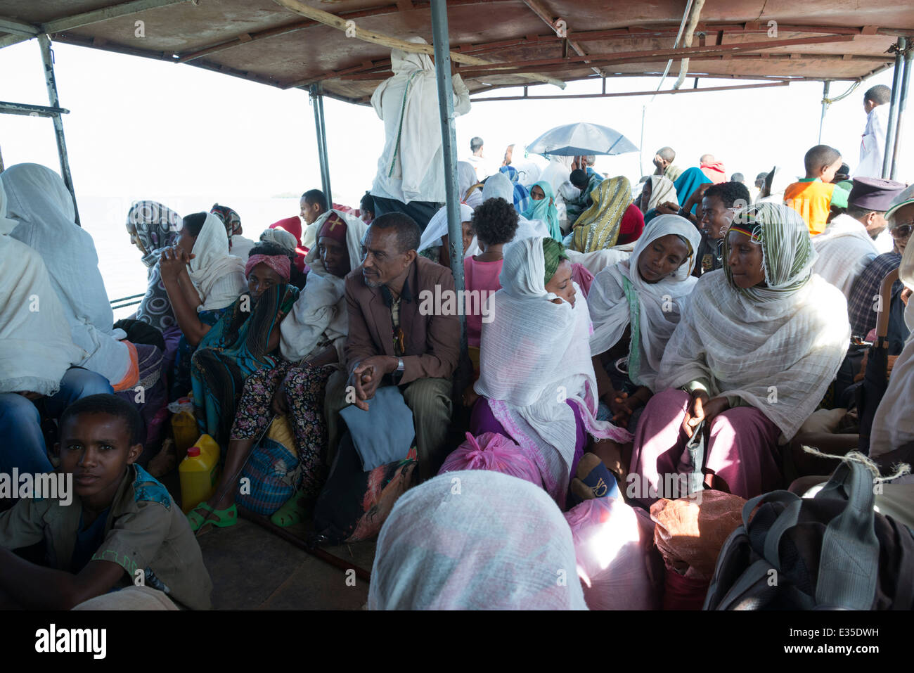 Fähre nach Zege Halbinsel. Bahar Dar. Tana-See. Nord-Äthiopien. Stockfoto