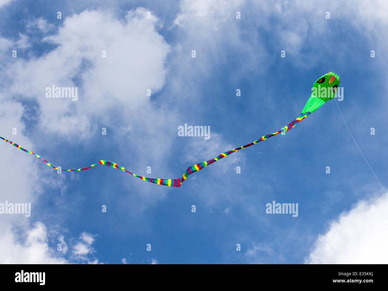Schlange Schlange geformt Kite vor einem Colorado-Himmel Stockfoto