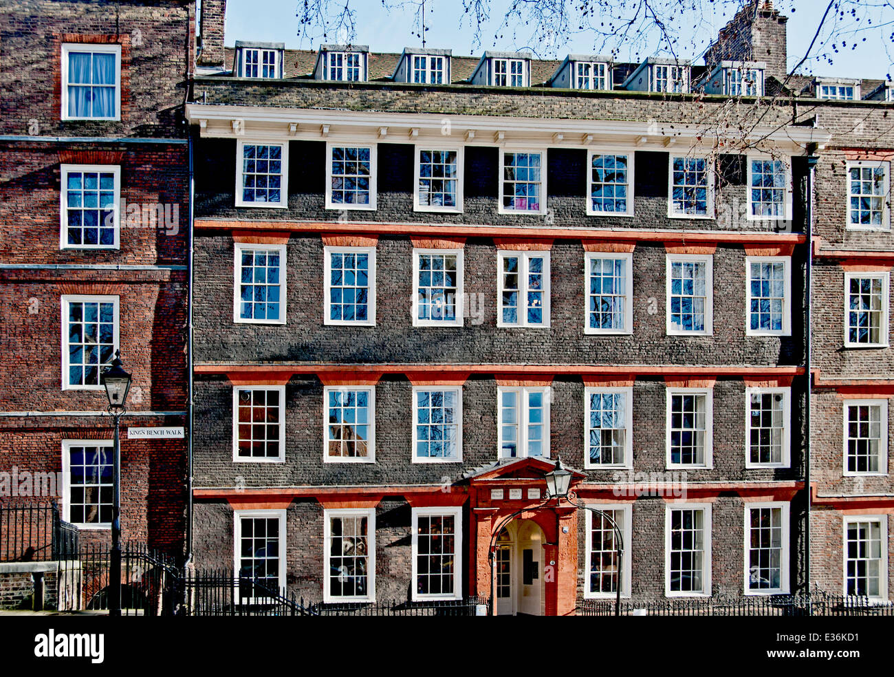 Gasthöfe des Gerichts. Kanzleien in King es Bench Walk, Middle Temple in London GB Stockfoto