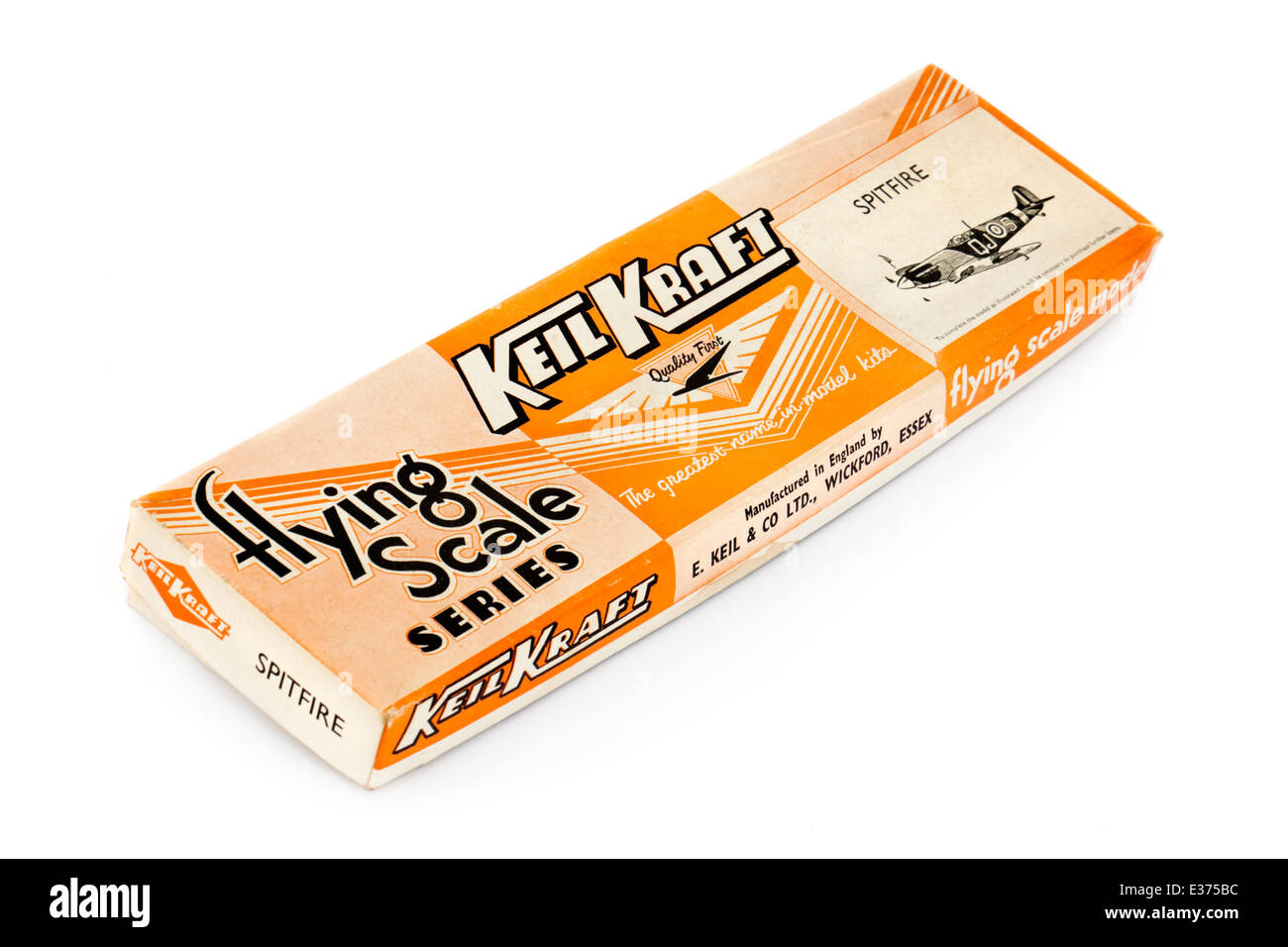 Ende der 50er Jahre oder Anfang der 1960er Jahre Keil-Kraft "Spitfire" model Kit (Flying Scale Serie) von E. Keil & Co Ltd, Wickford, Essex, UK Stockfoto