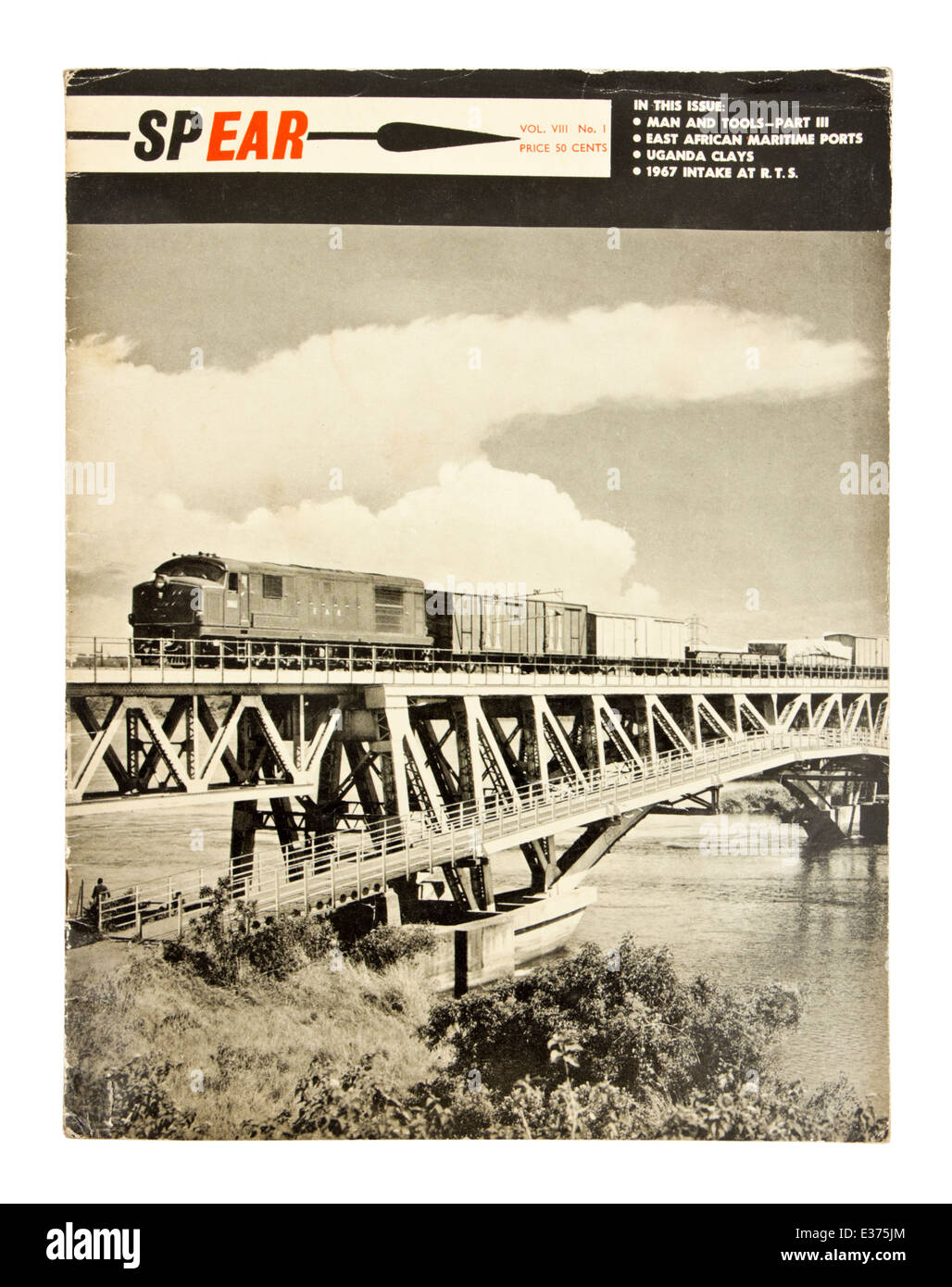 Seltene 1967 (Band VIII, Nr. 1) Kopie der "Speer", ein Magazin über East African Railways and Harbours. Stockfoto