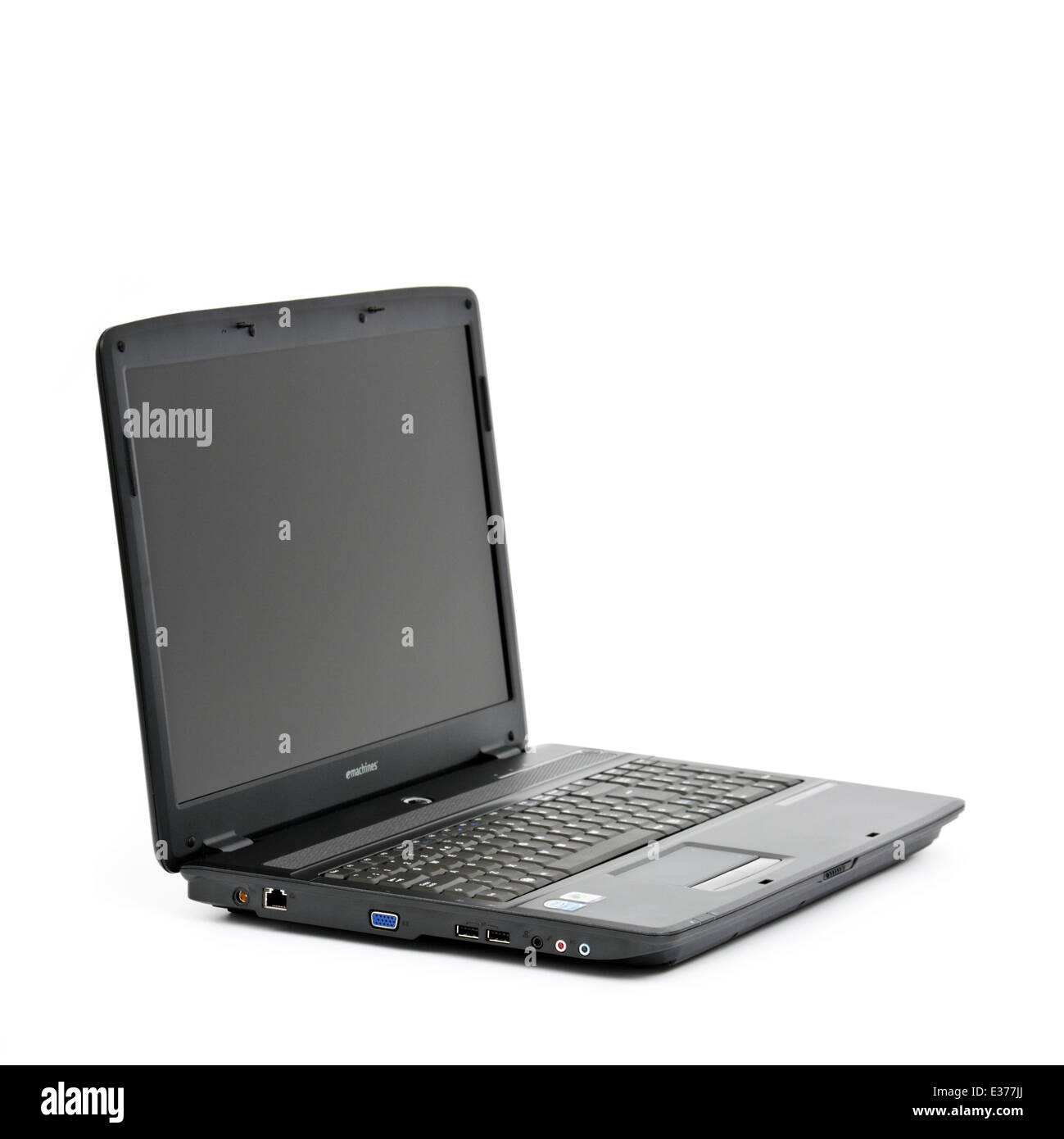 Laptop-Computer auf weißem Hintergrund Stockfoto