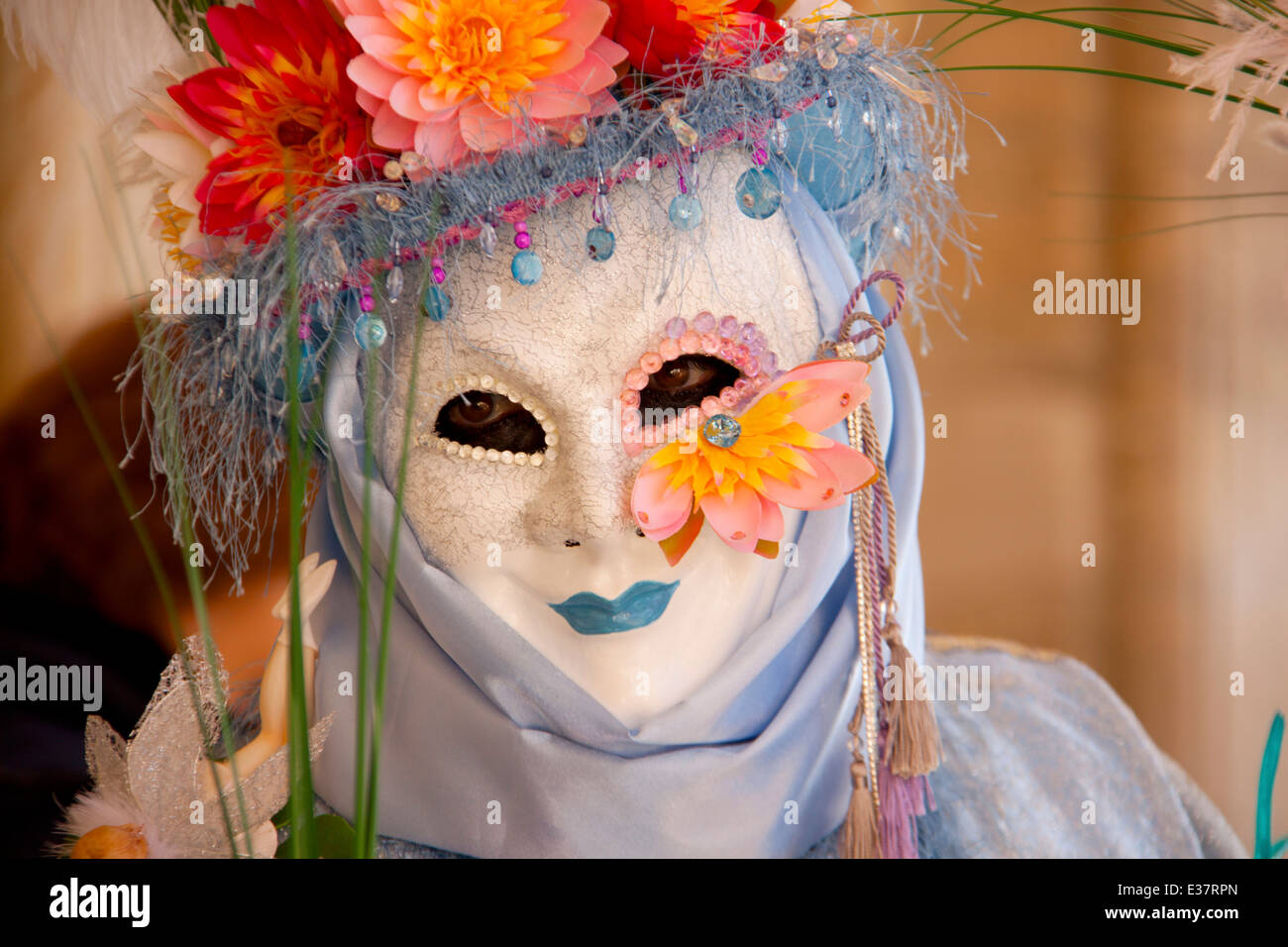 Frau in maskierte Kostüm im Karneval von Venedig Stockfoto