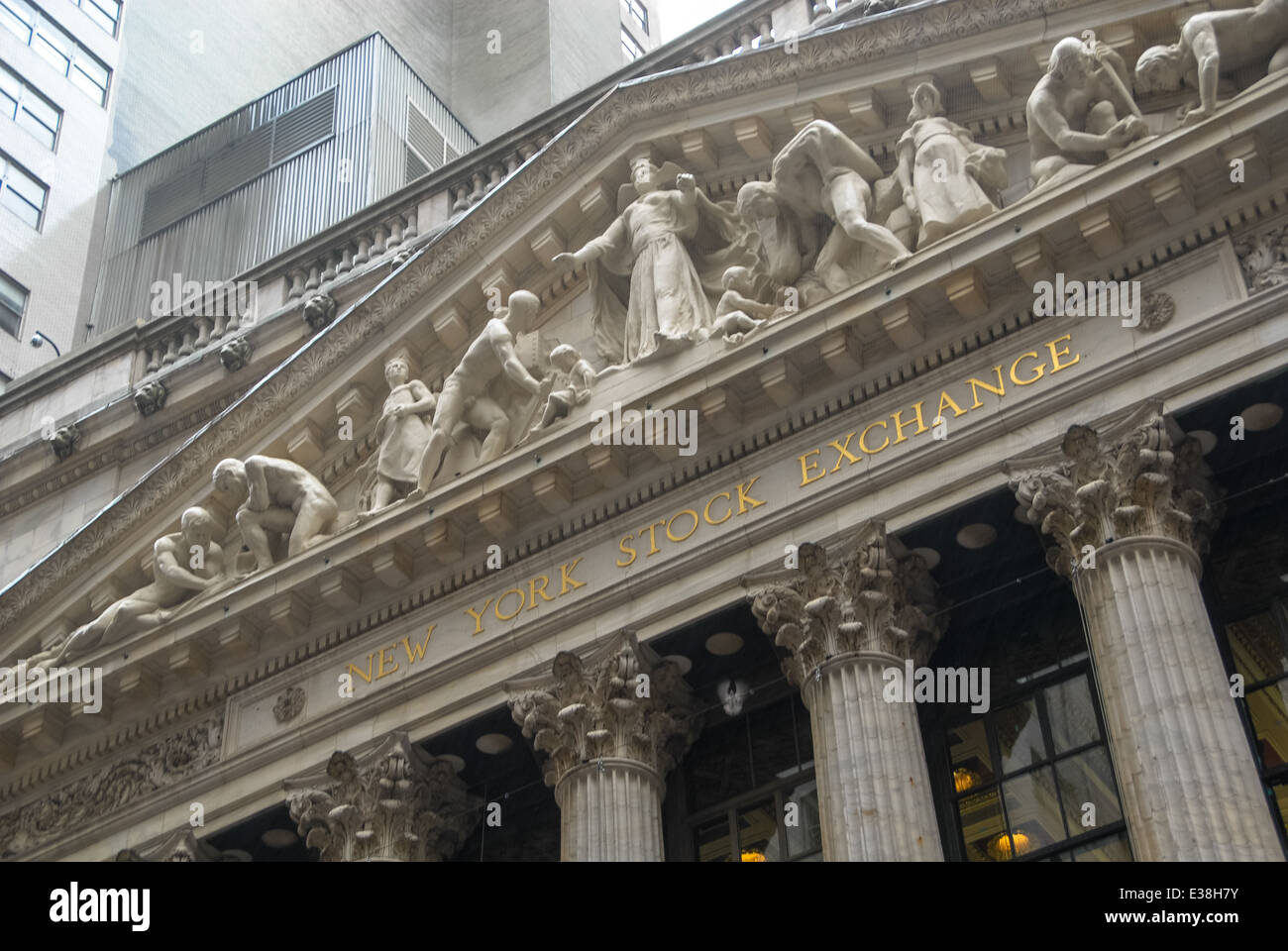 Das Börsengebäude in New York, Vereinigte Staaten Stockfoto
