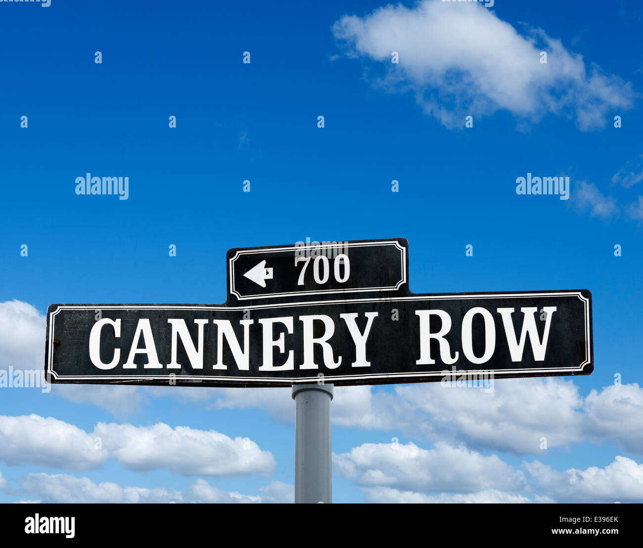 Cannery Row Straßenschild, Monterey, Kalifornien, USA Stockfoto
