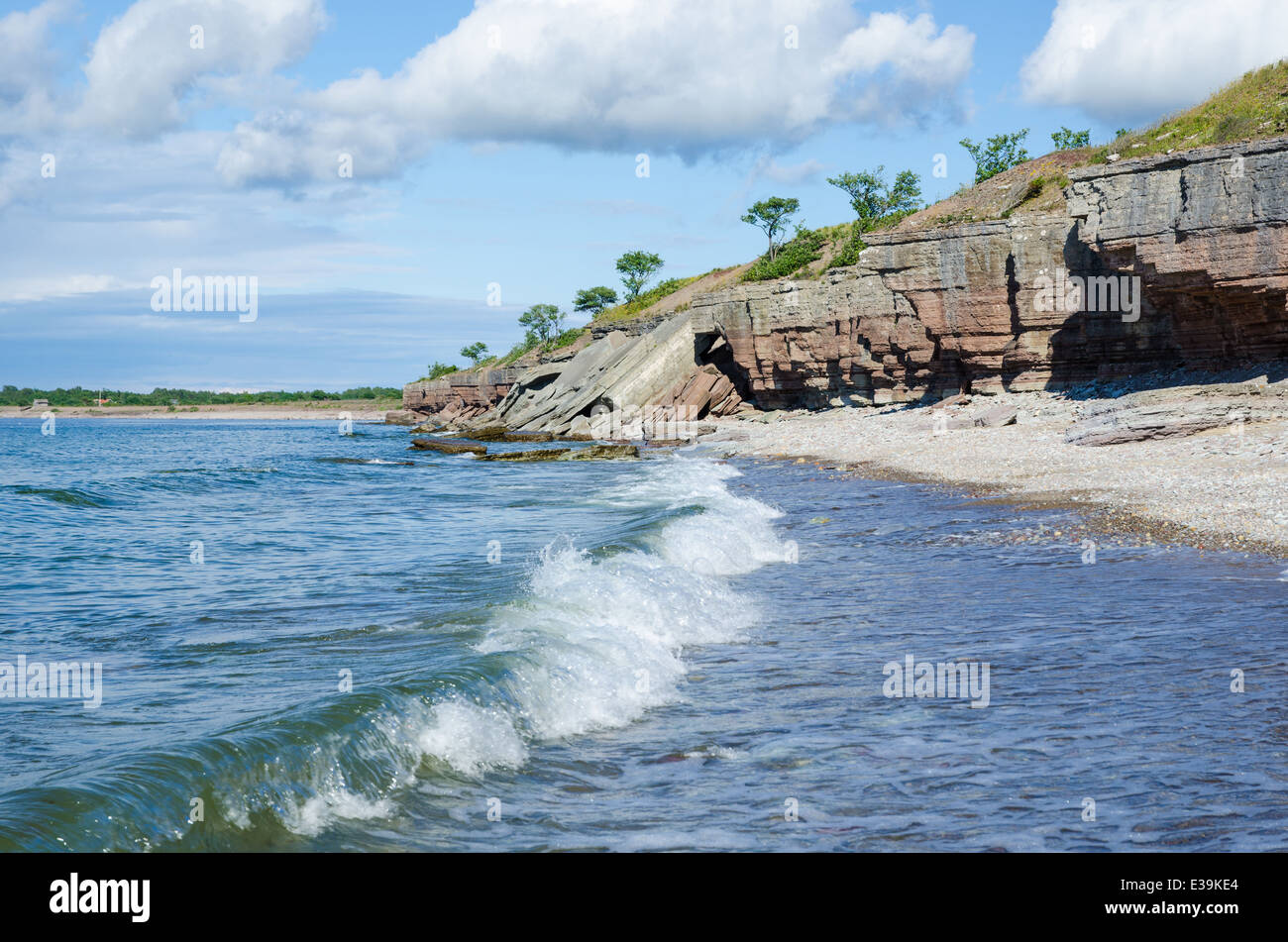 Heruntergefallen Klippen an der Küste auf der schwedischen Insel Öland in der Ostsee Stockfoto