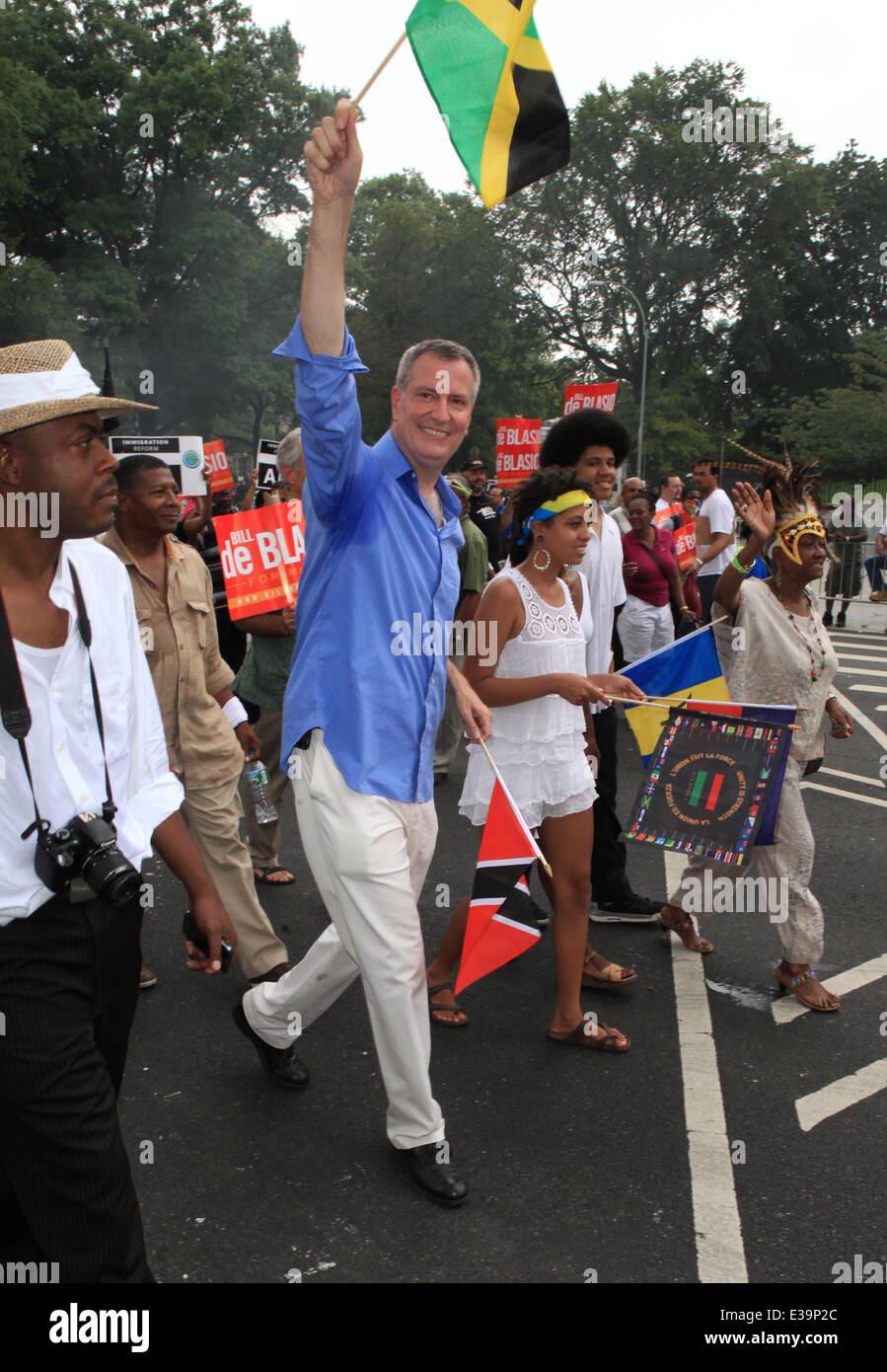 46. Westindischen Tage Karneval in Crown Heights, Brooklyn mit: Bill De Blasio, Chiara De Blasio, Chirlane McCray, Dante De Blasio wo: Brooklyn, NY, Vereinigte Staaten, wann: 02 September 2013 Stockfoto