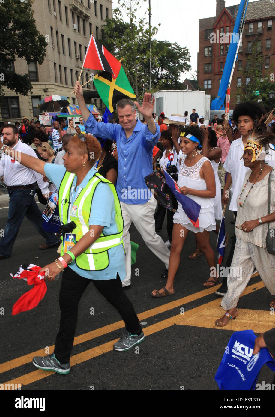 46. Westindischen Tage Karneval in Crown Heights, Brooklyn mit: Bill De Blasio, Chiara De Blasio, Chirlane McCray, Dante De Blasio wo: Brooklyn, NY, Vereinigte Staaten, wann: 02 September 2013 Stockfoto