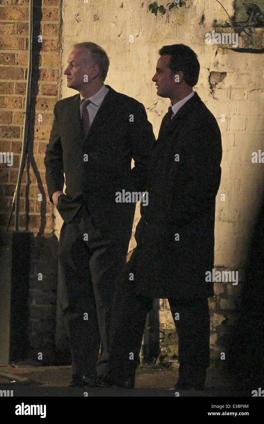 Mann aus Onkel Film in London gedreht, Darsteller der Mann von Stahl Henry Cavill und unter der Regie von Guy Ritchie mit: Henry Cavil Stockfoto