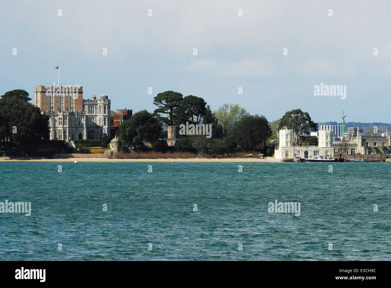 Ein Blick auf Brownsea Island und das Schloss Dorset UK Stockfoto