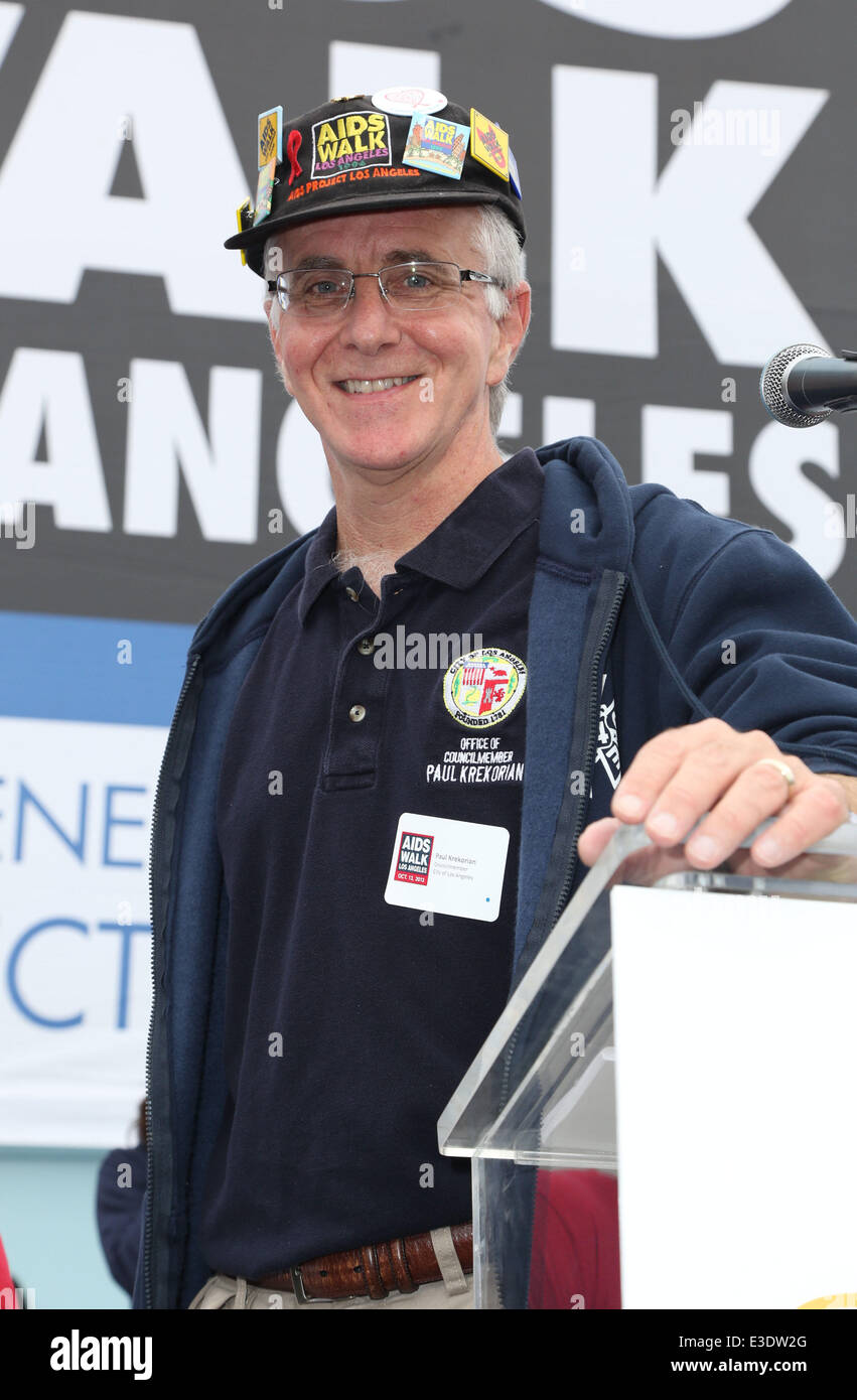 AIDS-Walk Los Angeles 2013 mit: Paul Krekorian Where: Los Angeles, California, Vereinigte Staaten von Amerika bei: 13. Oktober 2013 Stockfoto