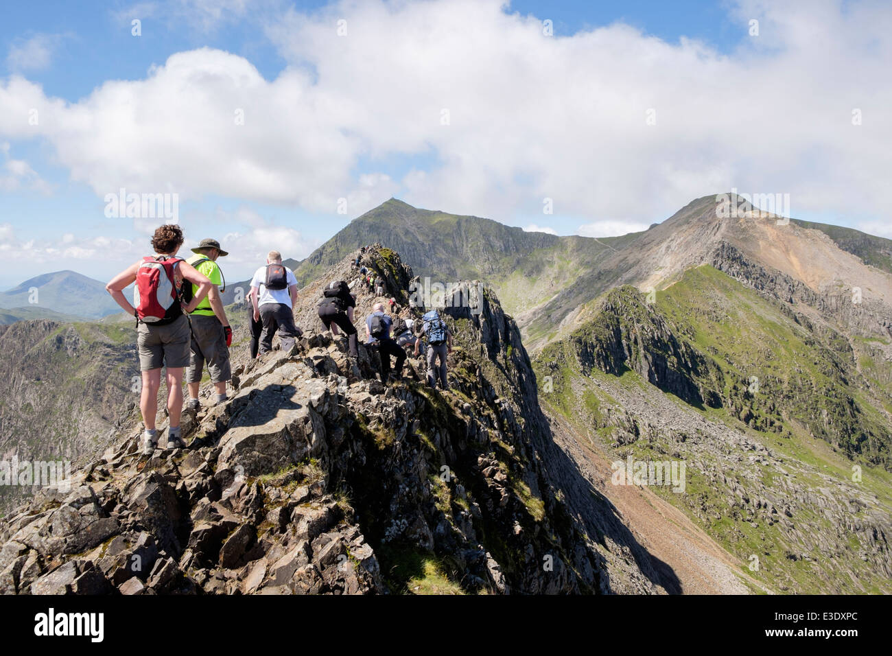 Crib Goch Snowdon Ridge Stockfotos Crib Goch Snowdon Ridge