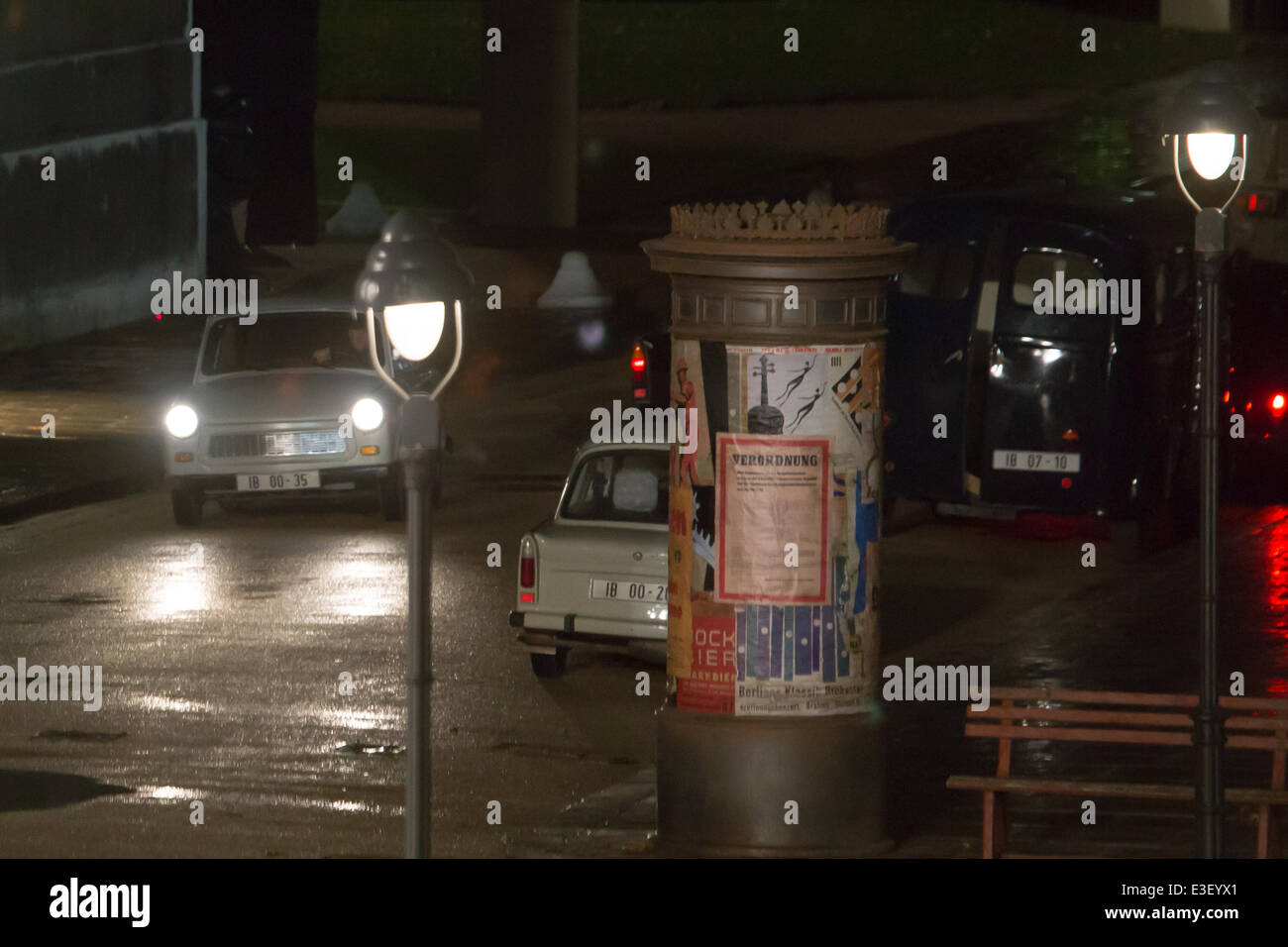Henry Cavil gesehen am set für "Der Mann von U.N.C.L.E" London mit: Atmosphäre wo: London, Vereinigtes Königreich bei: 24. Oktober 2013 Stockfoto