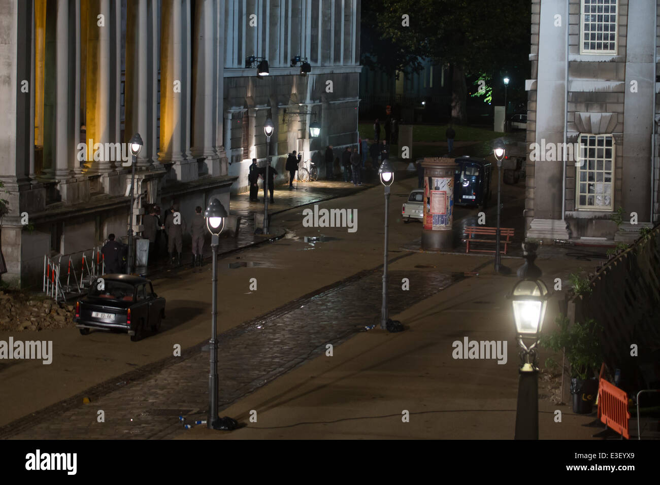 Henry Cavil gesehen am set für "Der Mann von U.N.C.L.E" London mit: Atmosphäre wo: London, Vereinigtes Königreich bei: 24. Oktober 2013 Stockfoto