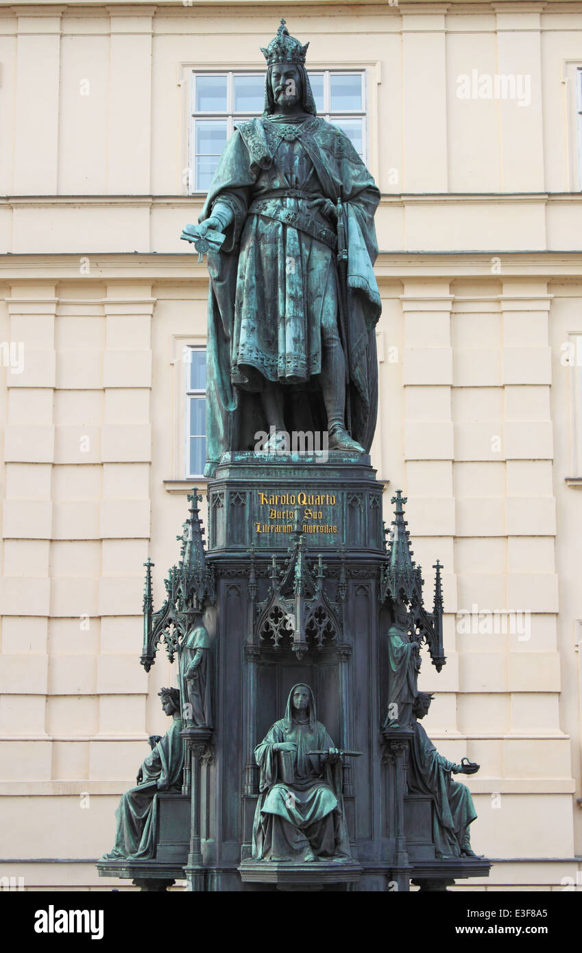 Statue von König Karl IV. in Prag, Tschechische Republik Stockfoto