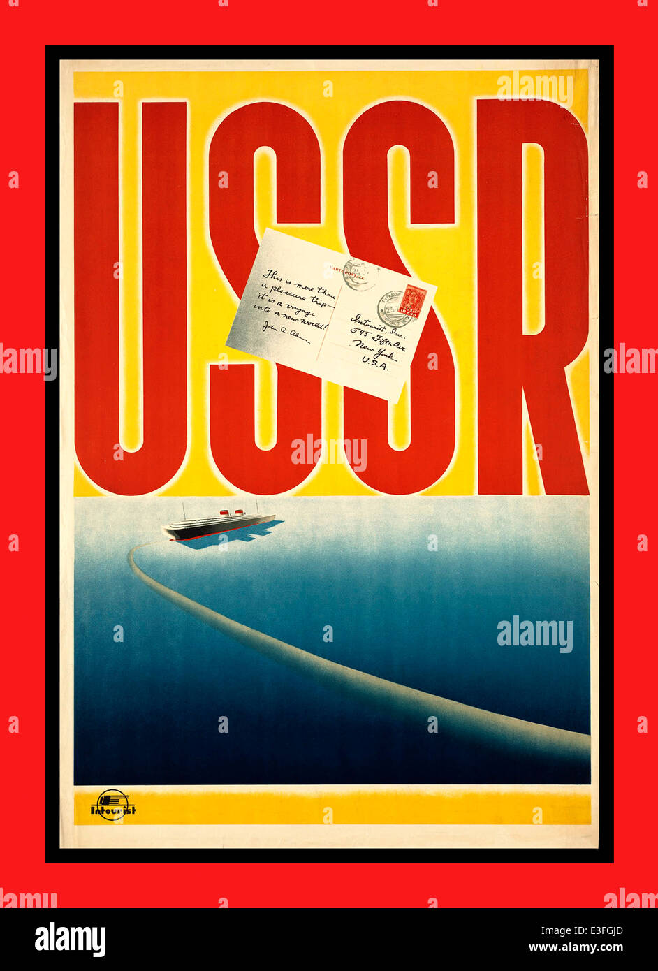 Vintage Reise-Plakat von "Intourist" das historische offizielle Reisebüro der UdSSR Stockfoto