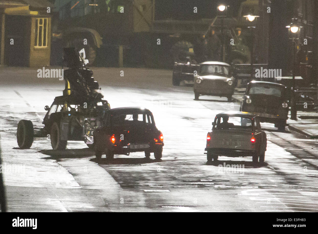 Ein Stunt-Szene gefilmt für den neuen Film "Der Mann von U.N.C.L.E" Featuring: Armie Hammer, Henry Cavil wo: Kent, Großbritannien: 31. Oktober 2013 Stockfoto