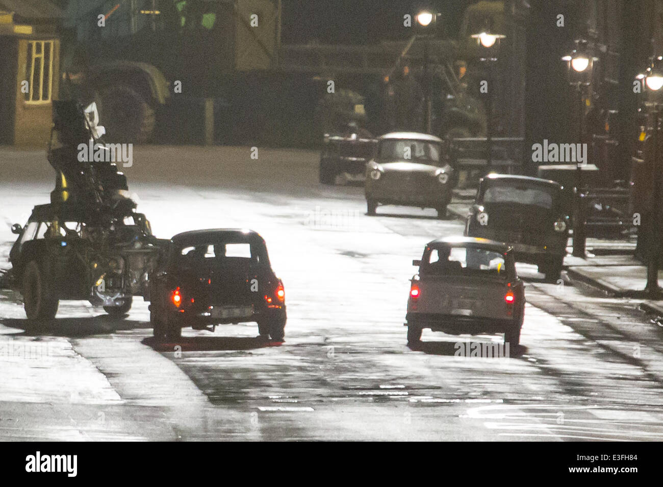 Ein Stunt-Szene gefilmt für den neuen Film "Der Mann von U.N.C.L.E" Featuring: Armie Hammer, Henry Cavil wo: Kent, Großbritannien: 31. Oktober 2013 Stockfoto