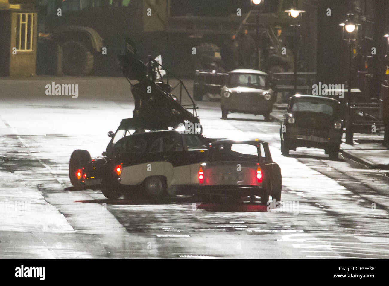 Ein Stunt-Szene gefilmt für den neuen Film "Der Mann von U.N.C.L.E" Featuring: Armie Hammer, Henry Cavil wo: Kent, Großbritannien: 31. Oktober 2013 Stockfoto