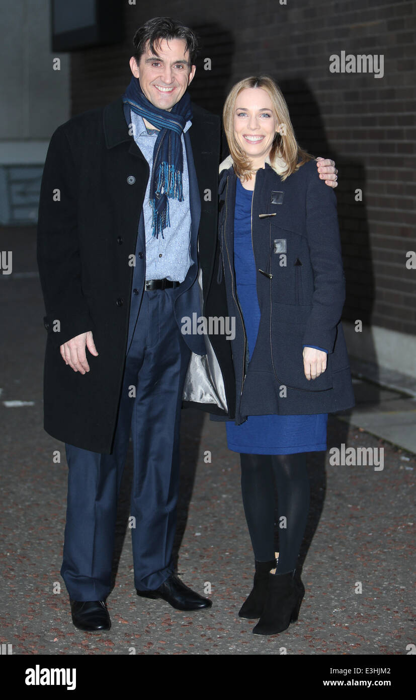 Stephen McGann und Laura Main außerhalb der Itv Studios Featuring: Laura Haupt- und Stephen McGann Where: London, Vereinigtes Königreich bei: 22. November 2013 Stockfoto