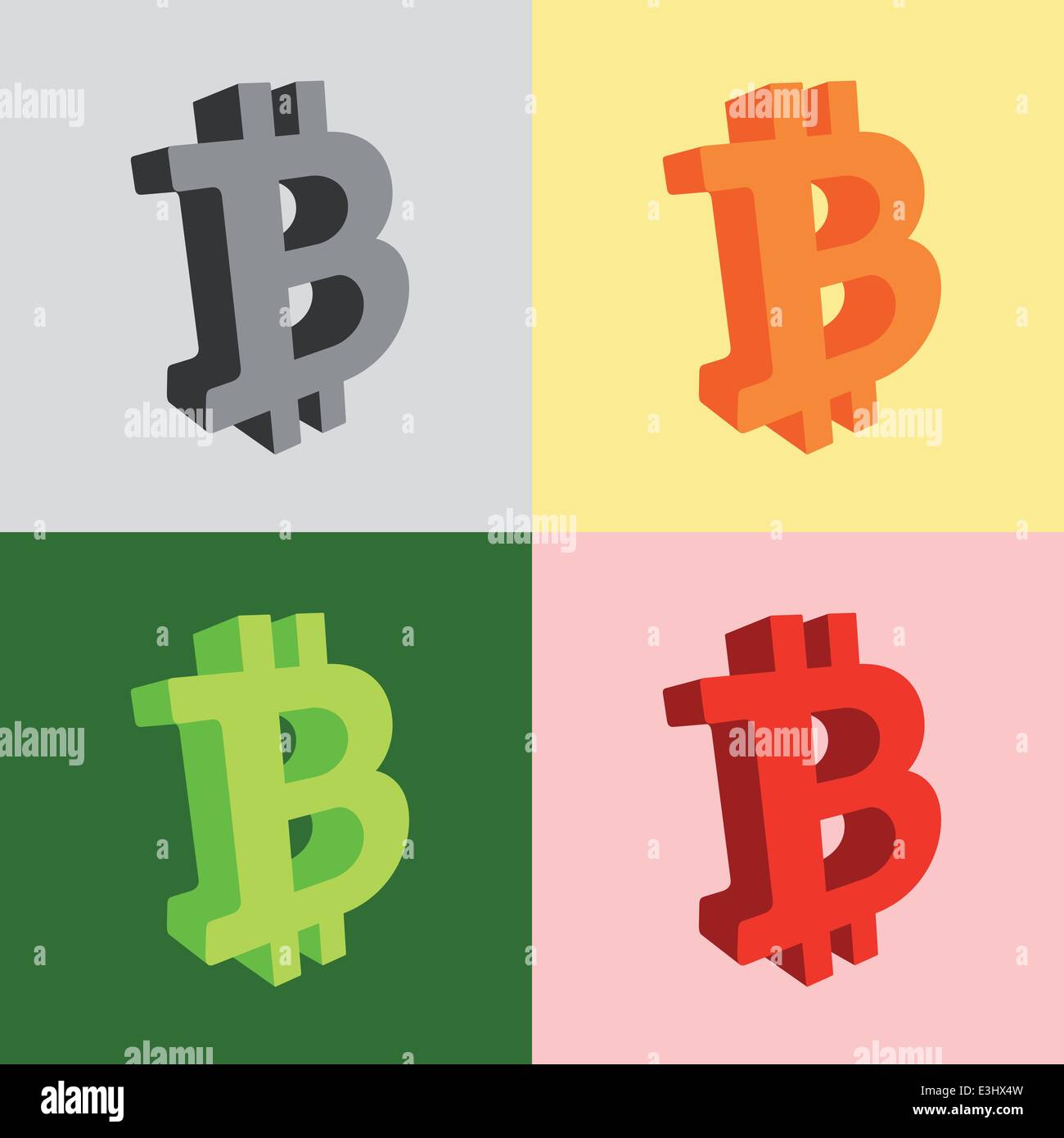 Reihe von verschiedenen Bitcoin Symbole und Grafiken Stock Vektor