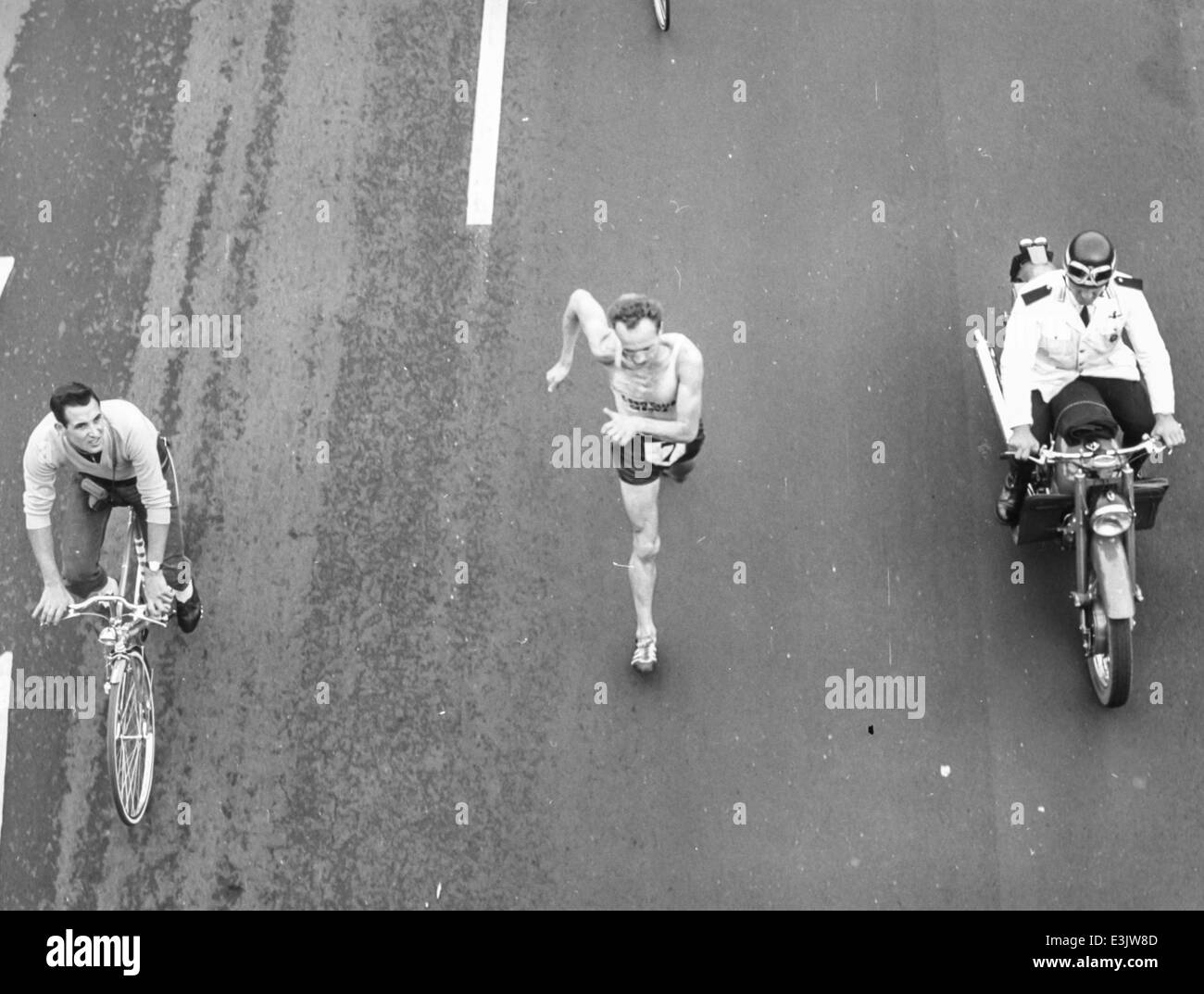 Abdon Pamich, Roma-Castelganolfo Marathon, 1961 Stockfoto