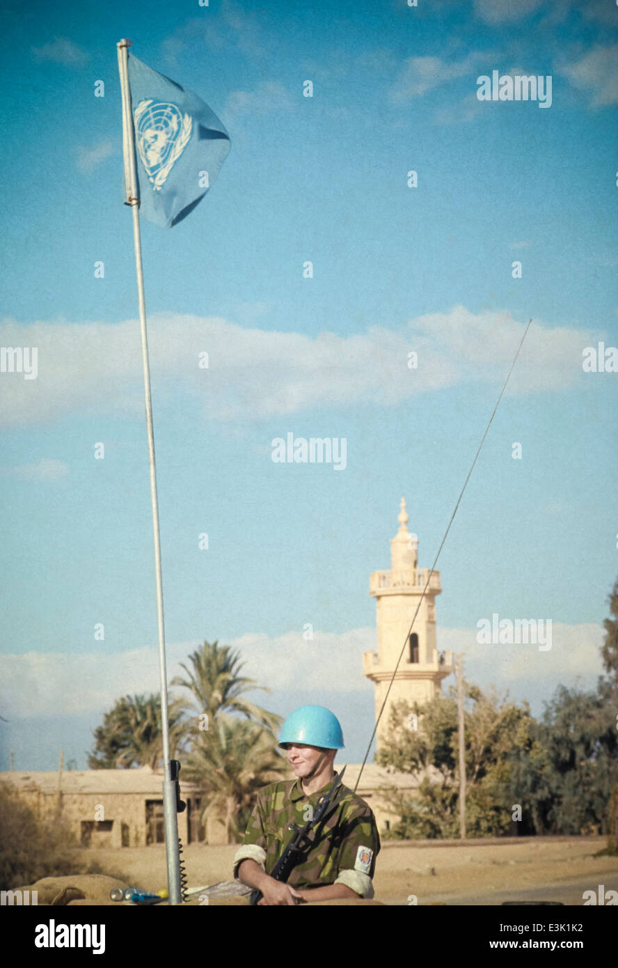 ONU Soldat, Libanon Refugee Camp, 70 Stockfoto