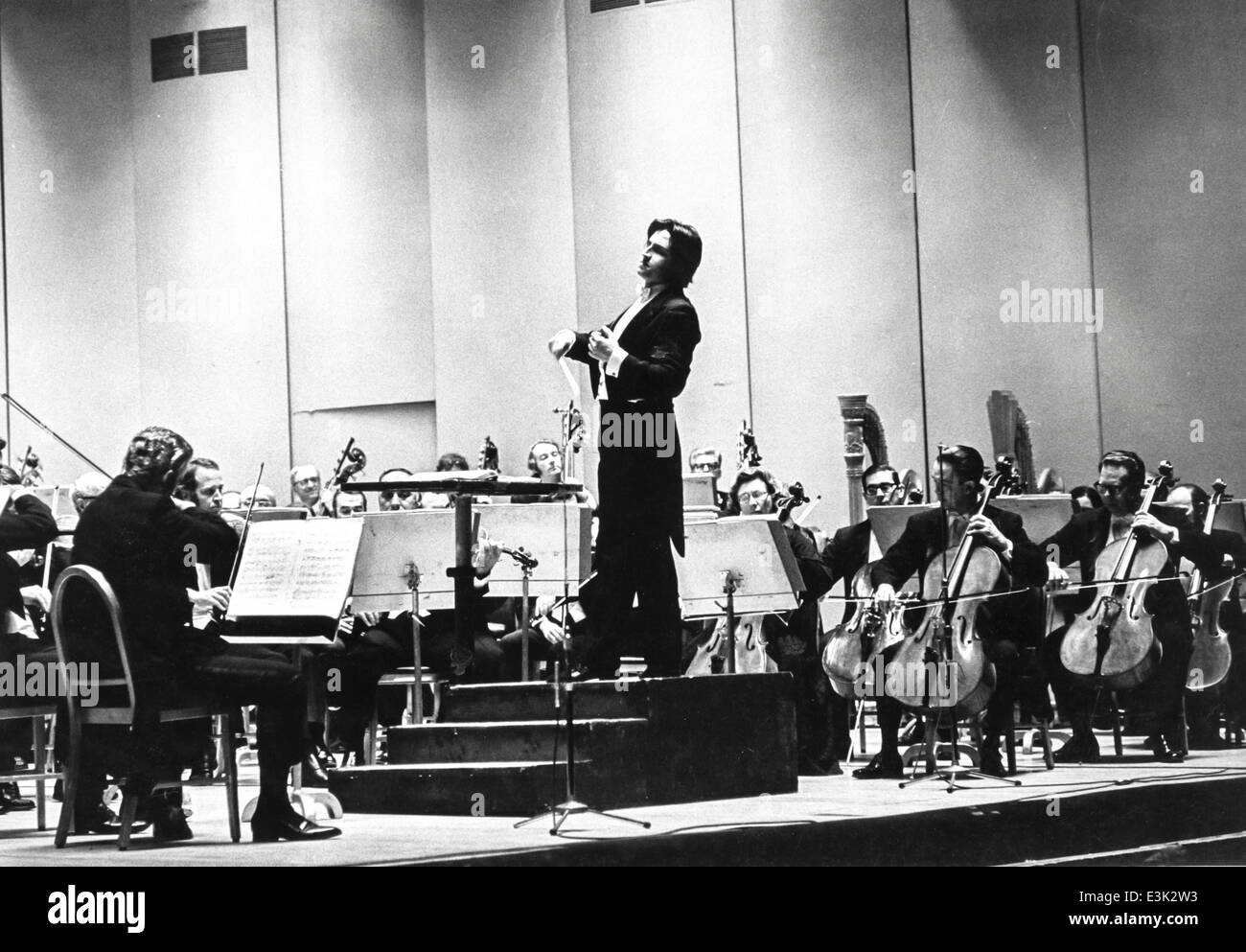 Riccardo Muti während eines Konzerts, 70er Jahre Stockfoto