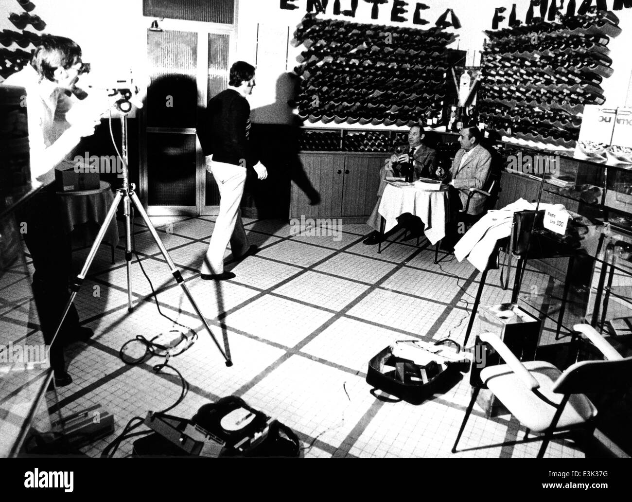 Kameraleute von Telecavo Farbe während einer TV-Aufnahme, 70er Jahre Stockfoto