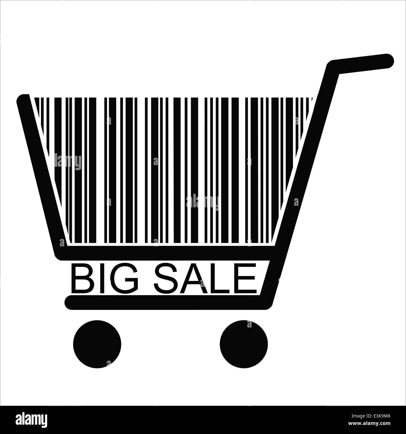 Barcode-Warenkorb, Vektor Stockfoto