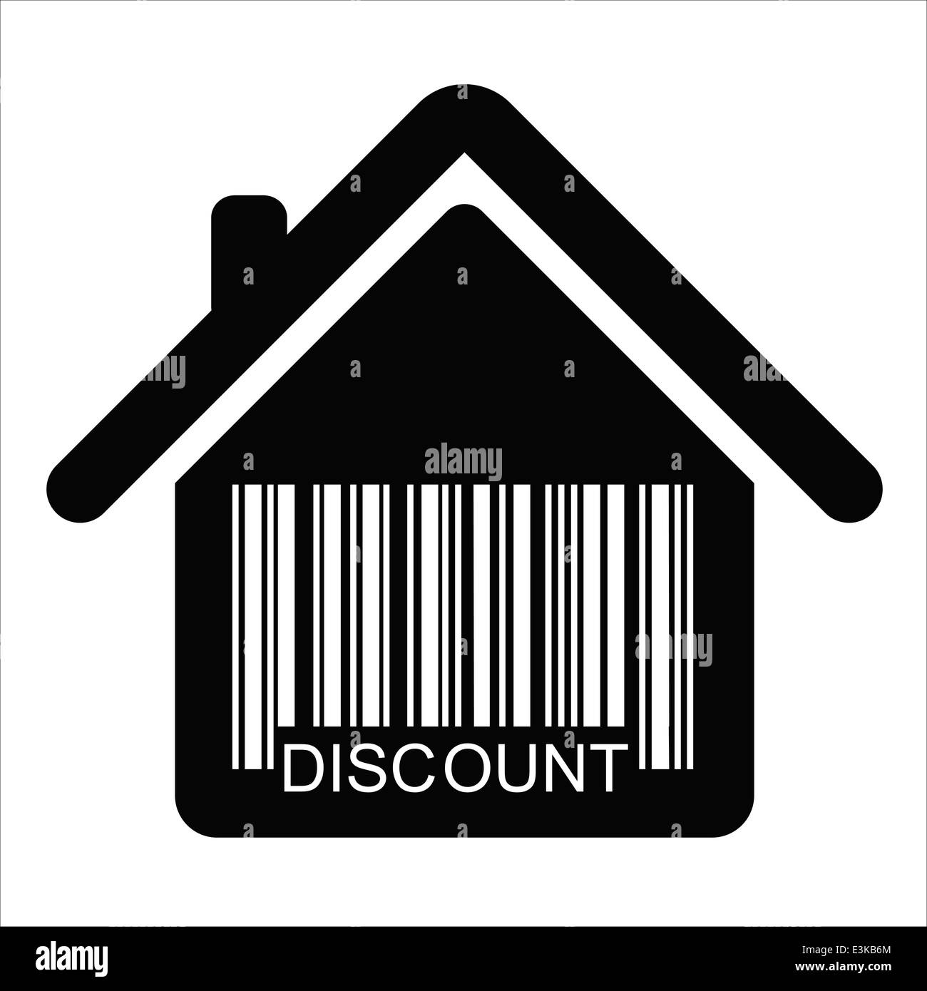 Rabatt Barcode nach Hause, Vektor Stockfoto