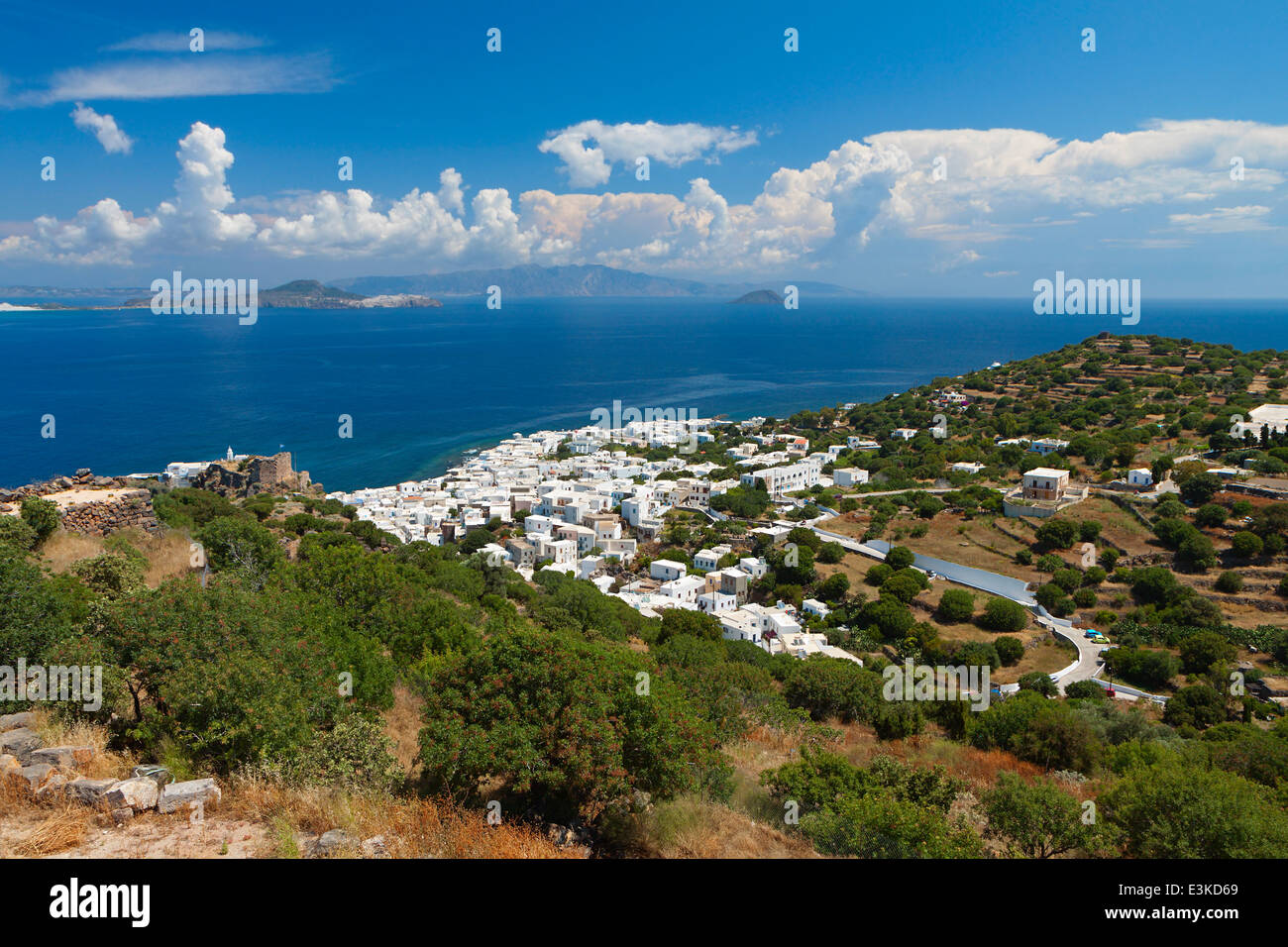 Mandraki Dorf auf Nisyros Insel in Griechenland Stockfoto