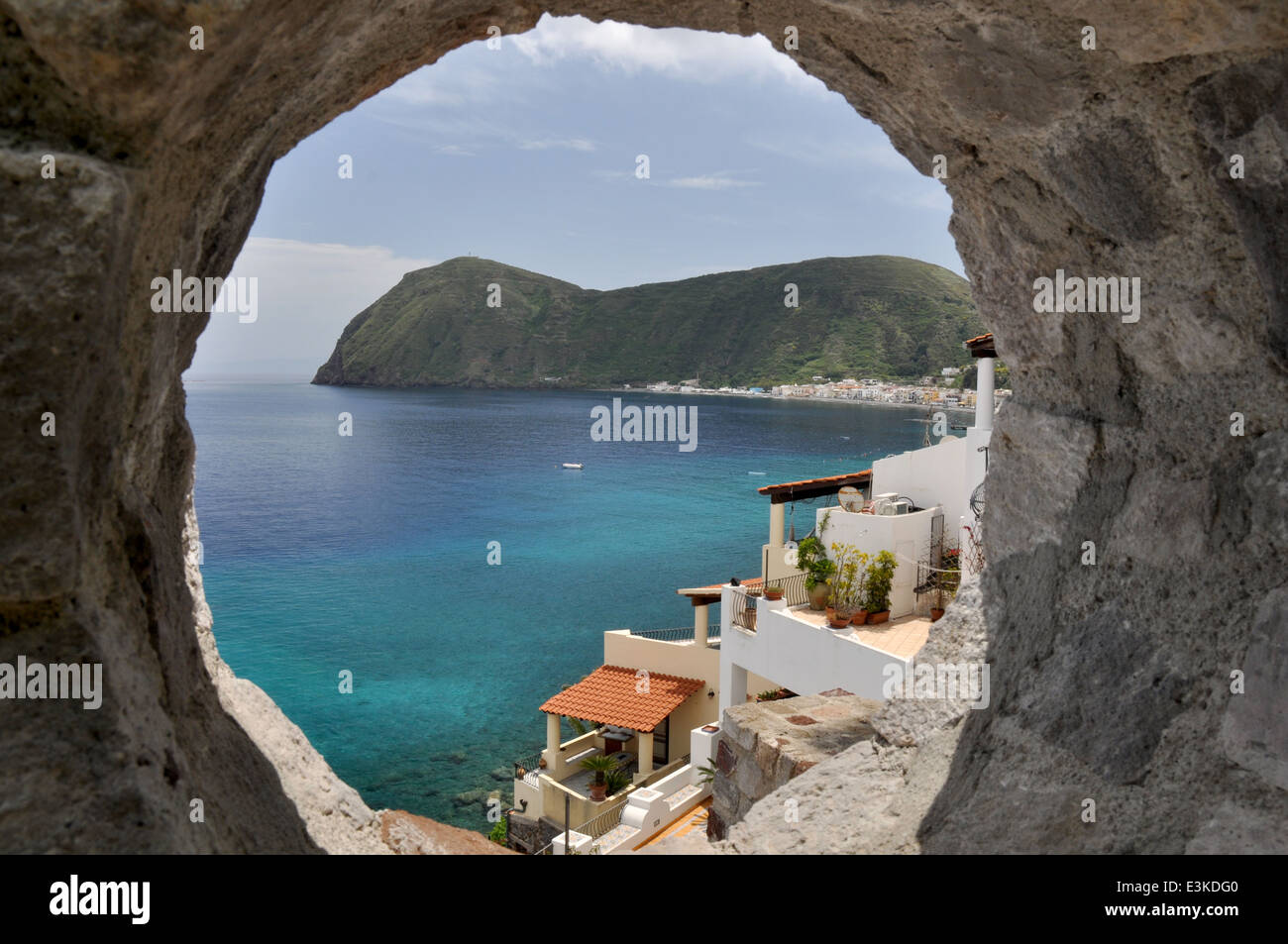 Lipari, Äolischen Inseln, Canneto Inseldorf, Messina, Sizilien, Italien Stockfoto