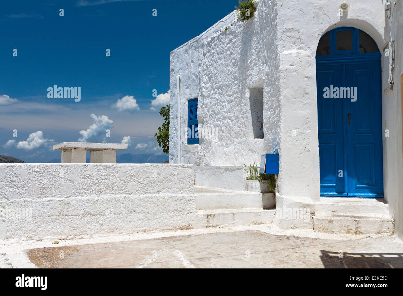 Traditionelle griechische Haus am Nikeia Dorf von Nisyros Insel in Griechenland Stockfoto