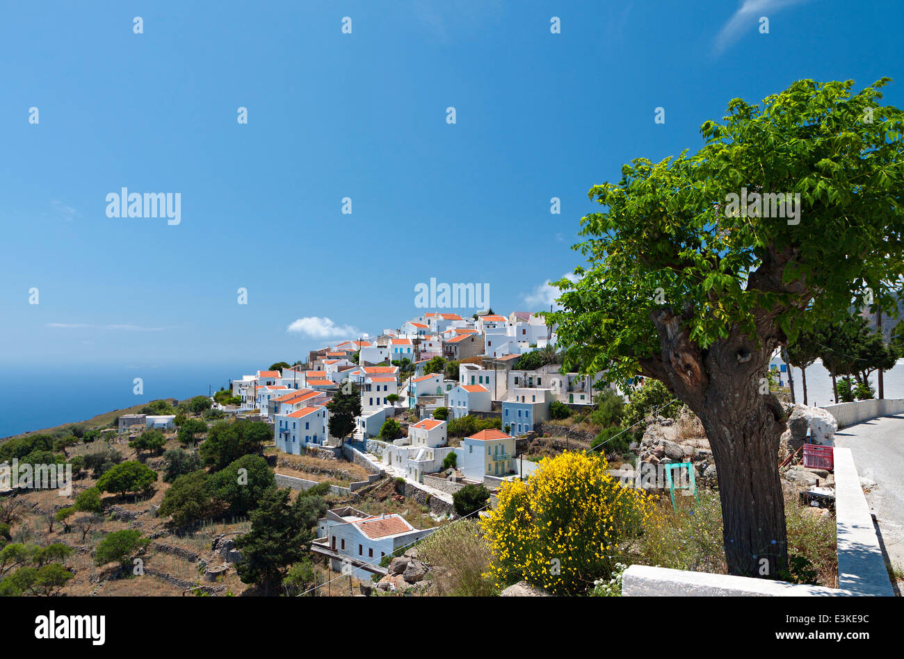 Traditionelle Dorf Nikia auf Nisyros Insel in Griechenland Stockfoto