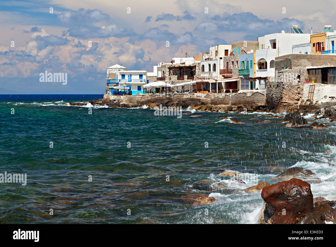 Mandraki Dorf auf Nisyros Insel in Griechenland. Stockfoto