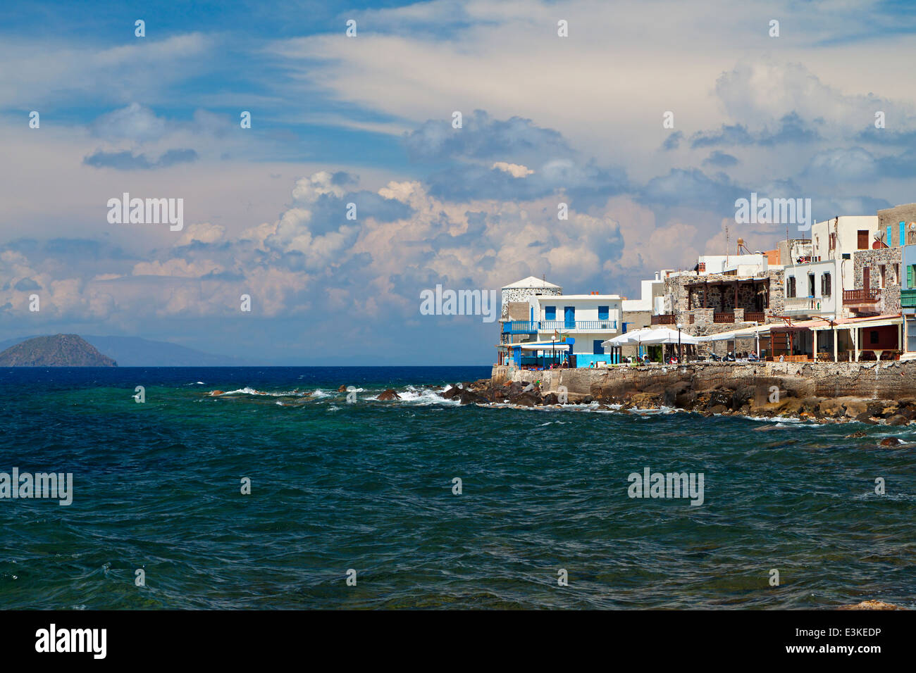 Mandraki Dorf auf Nisyros Insel in Griechenland. Stockfoto